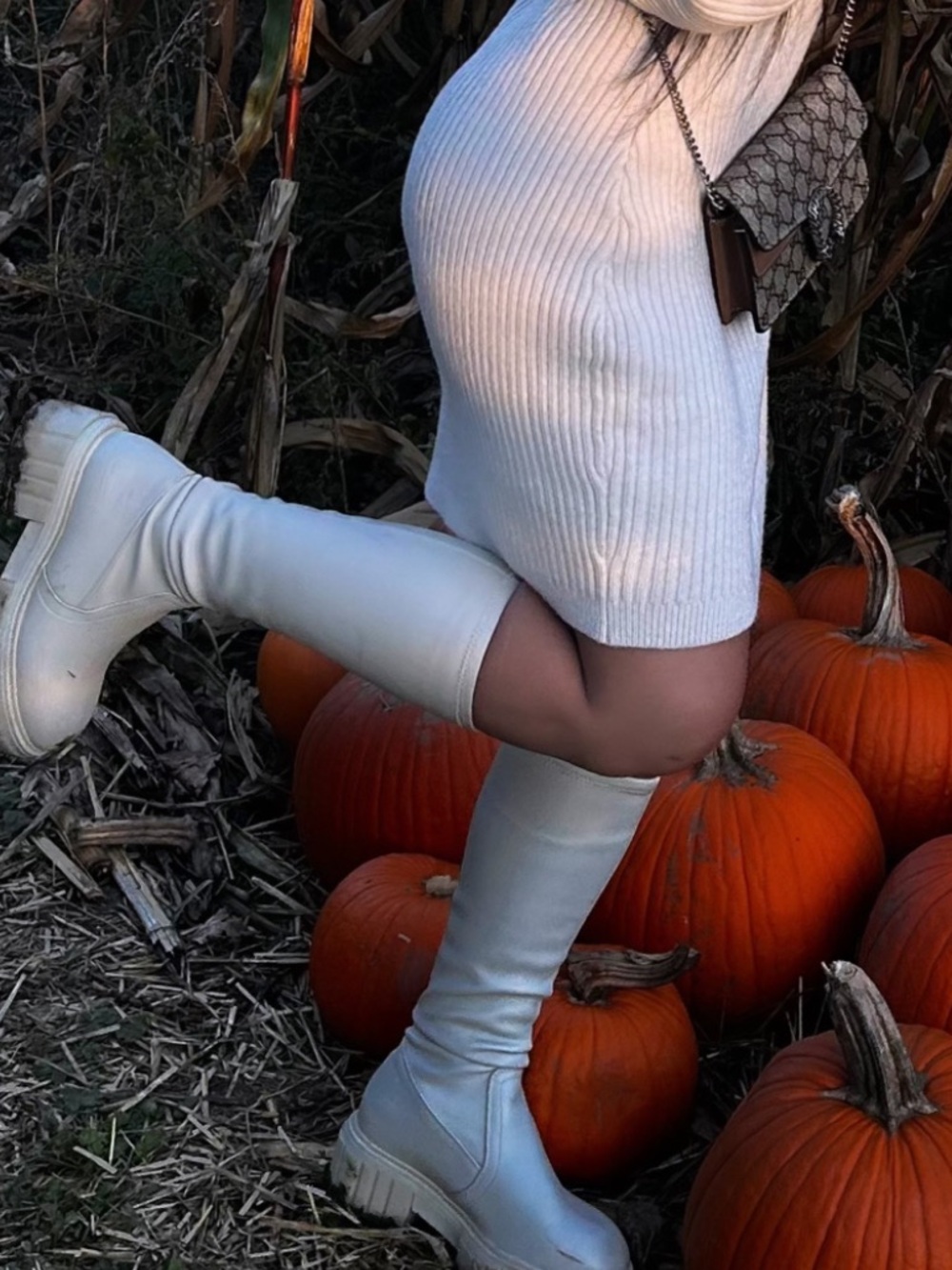 Call it spring Chunky Knee-High Platform Boot - Cream - Picture 3 of 3